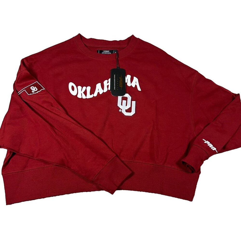 Pro Standard Womens Medium Crimson Red Oklahoma Sooners‎ Pullover Sweatshirt NWT